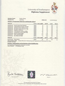 碩士成績單翻譯